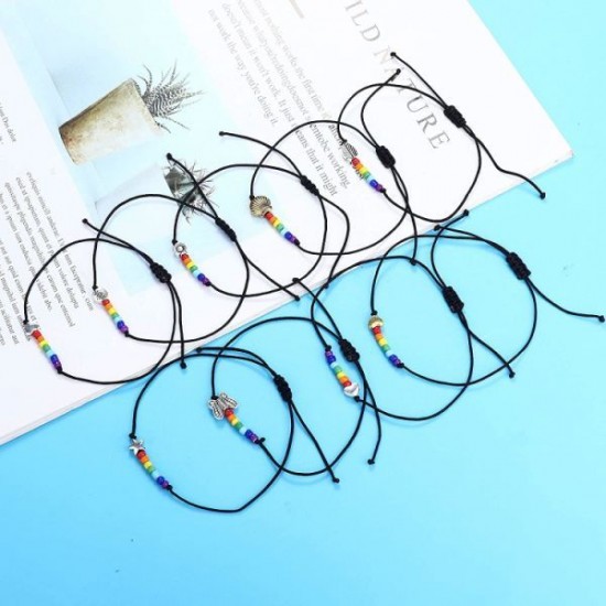 8Pcs Pride Bracelet Lgbtq Accessories Rainbow Bracelets Lesbian Pride Gift Friendship Handmade Cord Bracelets 8Pcs Pride Bracelet Lgbtq Accessories Rainbow Bracelets Lesbian Pride Gift Friendship Handmade Cord Bracelets